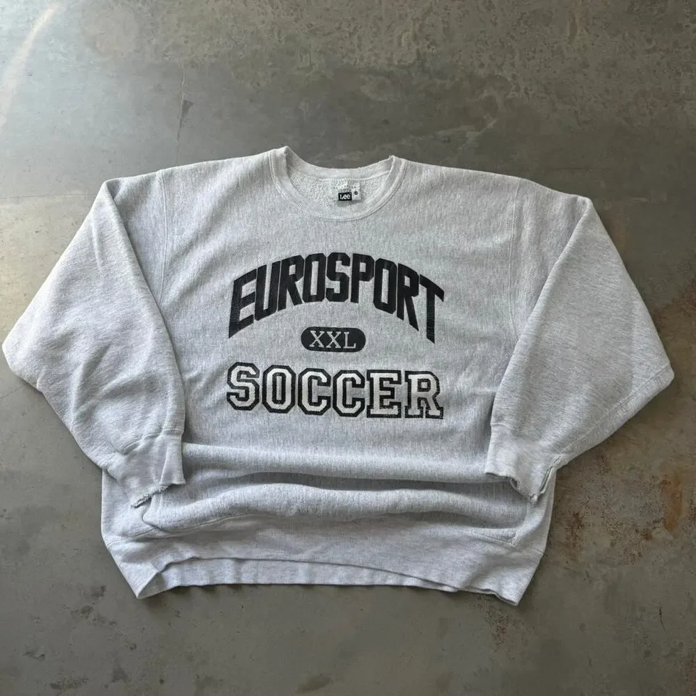 Vintage 90's Eurosport Reverse Weave Style Soccer Crewneck Sweatshirt Size 2XL - Picture 1 of 8